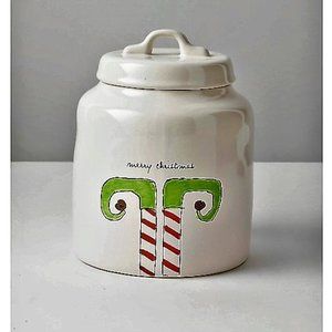 Rae Dunn new Elf Feet Merry Christmas Canister